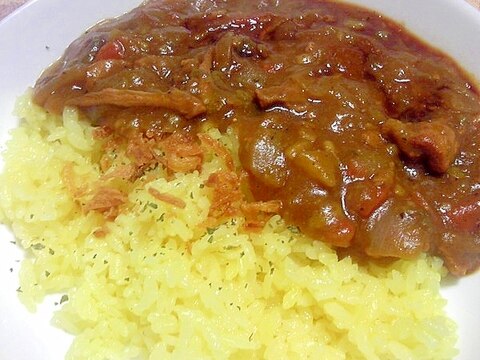 カレー用に☆ターメリックで炊いたバターライス